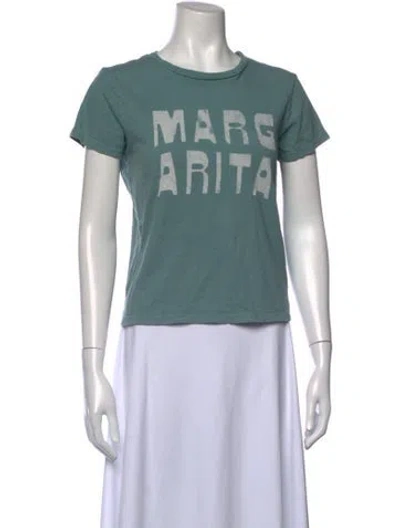 Pre-owned Mother Graphic Print Crew Neck T-shirt In Green