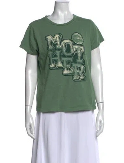 Pre-owned Mother Graphic Print Crew Neck T-shirt In Green