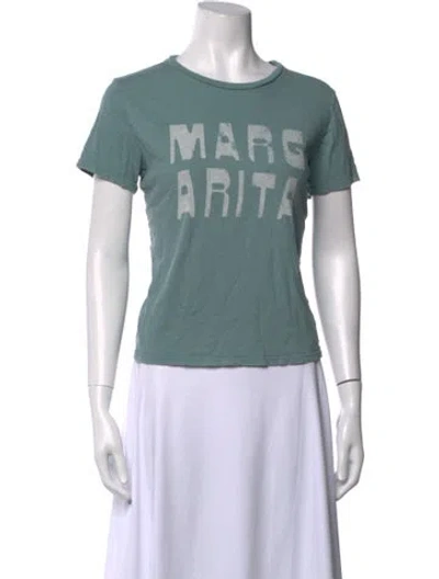 Pre-owned Mother Graphic Print Crew Neck T-shirt In Green