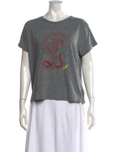 Pre-owned Mother Graphic Print Crew Neck T-shirt In Grey