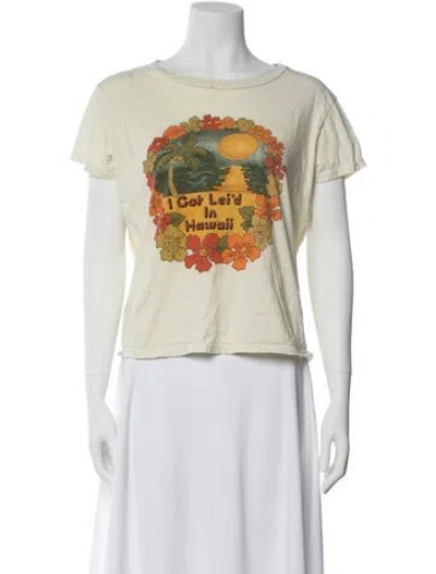 Pre-owned Mother Graphic Print Crew Neck T-shirt In Neutral