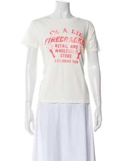 Pre-owned Mother Graphic Print Crew Neck T-shirt In Neutral