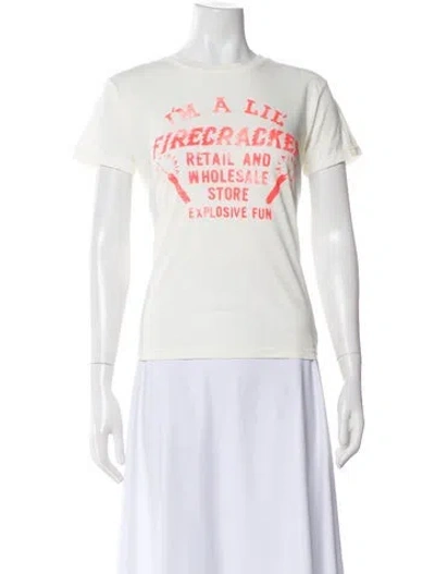 Pre-owned Mother Graphic Print Crew Neck T-shirt In Neutral