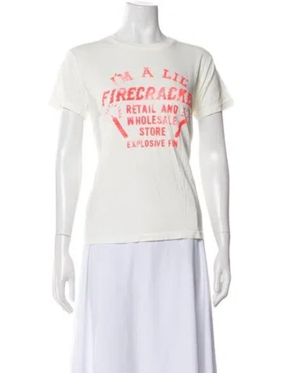 Pre-owned Mother Graphic Print Crew Neck T-shirt In Neutral