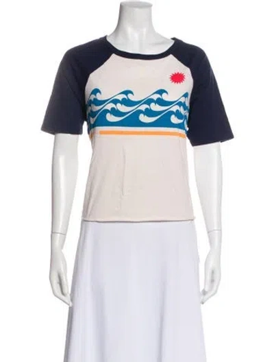 Pre-owned Mother Graphic Print Crew Neck T-shirt In Neutral