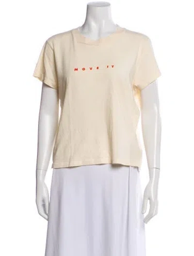 Pre-owned Mother Graphic Print Crew Neck T-shirt In Neutral