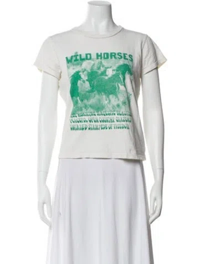 Pre-owned Mother Graphic Print Crew Neck T-shirt In Neutral