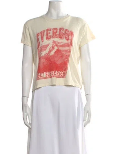 Pre-owned Mother Graphic Print Crew Neck T-shirt In Neutral
