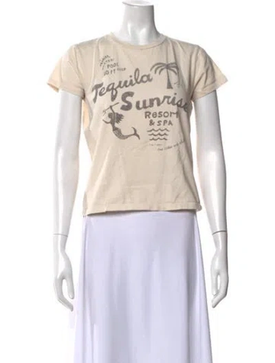 Pre-owned Mother Graphic Print Crew Neck T-shirt In Neutral