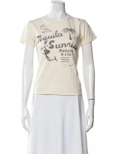 Pre-owned Mother Graphic Print Crew Neck T-shirt In Neutral