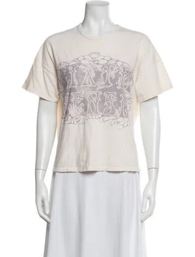 Pre-owned Mother Graphic Print Crew Neck T-shirt In Neutral