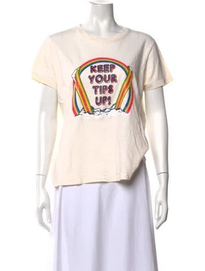 Pre-owned Mother Graphic Print Crew Neck T-shirt In Neutral