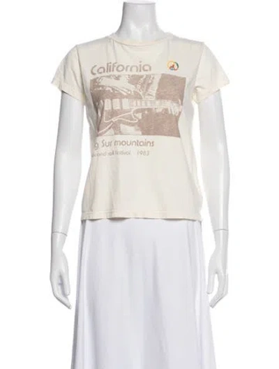Pre-owned Mother Graphic Print Crew Neck T-shirt In Neutral