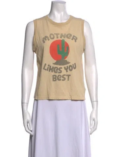 Pre-owned Mother Graphic Print Crew Neck T-shirt In Neutral