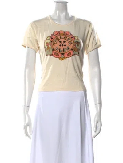 Pre-owned Mother Graphic Print Crew Neck T-shirt In Neutrals