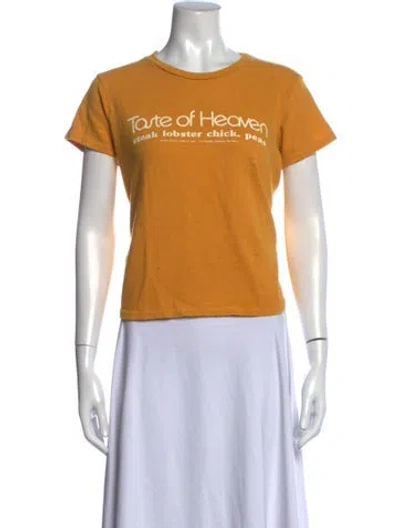 Pre-owned Mother Graphic Print Crew Neck T-shirt In Neutrals
