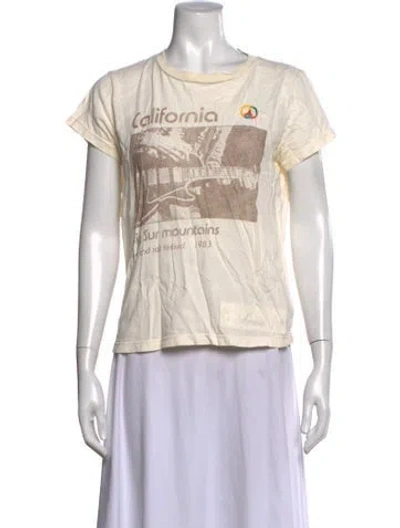 Pre-owned Mother Graphic Print Crew Neck T-shirt In Neutrals