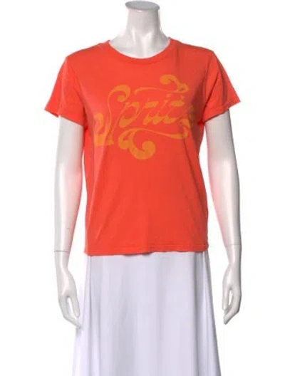 Pre-owned Mother Graphic Print Crew Neck T-shirt In Orange
