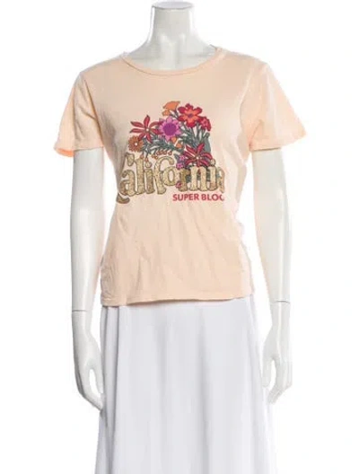 Pre-owned Mother Graphic Print Crew Neck T-shirt In Orange