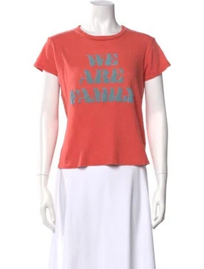 Pre-owned Mother Graphic Print Crew Neck T-shirt In Orange