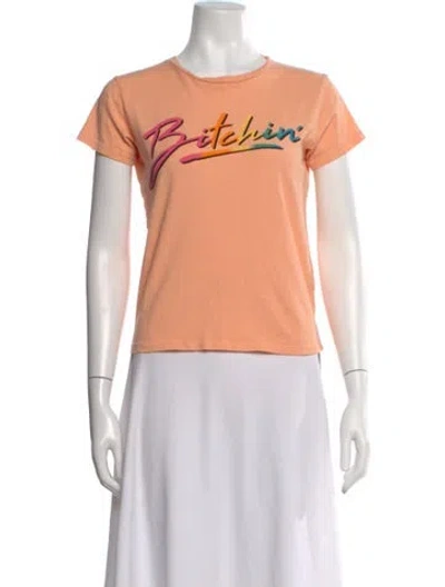 Pre-owned Mother Graphic Print Crew Neck T-shirt In Orange
