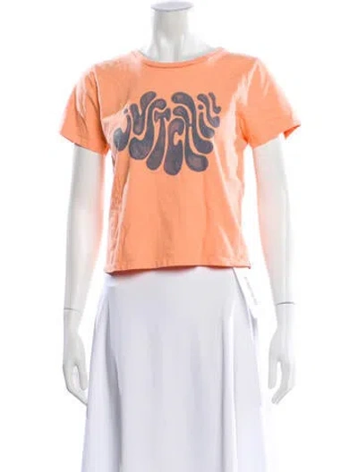 Pre-owned Mother Graphic Print Crew Neck T-shirt In Orange