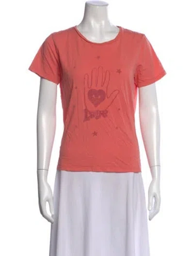 Pre-owned Mother Graphic Print Crew Neck T-shirt In Orange