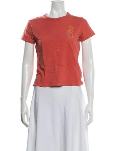 Pre-owned Mother Graphic Print Crew Neck T-shirt In Orange