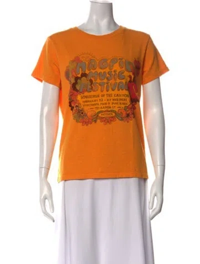 Pre-owned Mother Graphic Print Crew Neck T-shirt In Orange