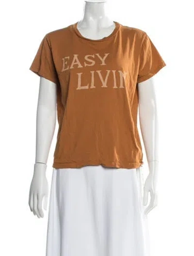 Pre-owned Mother Graphic Print Crew Neck T-shirt In Orange