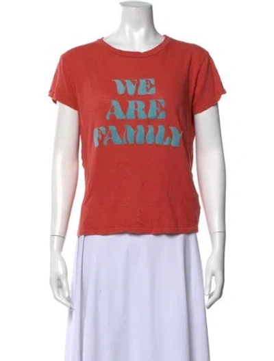 Pre-owned Mother Graphic Print Crew Neck T-shirt In Orange