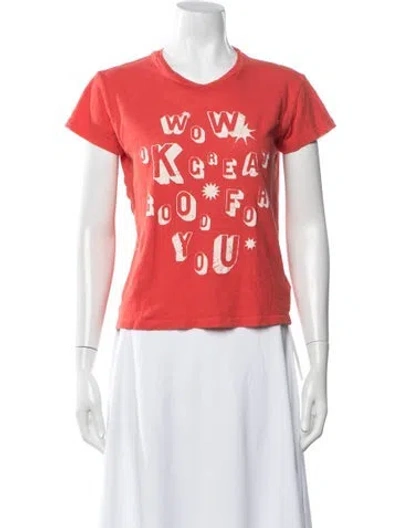 Pre-owned Mother Graphic Print Crew Neck T-shirt In Orange