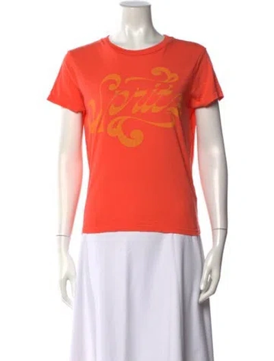 Pre-owned Mother Graphic Print Crew Neck T-shirt In Orange