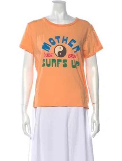 Pre-owned Mother Graphic Print Crew Neck T-shirt In Orange