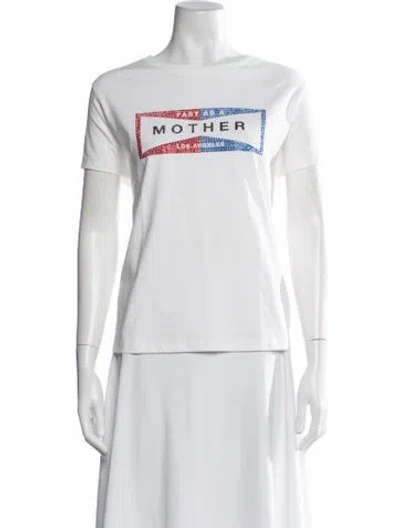 Pre-owned Mother Graphic Print Crew Neck T-shirt In Orange/white
