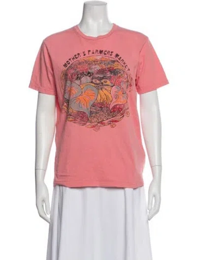 Pre-owned Mother Graphic Print Crew Neck T-shirt In Pink
