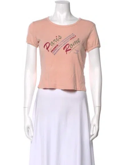 Pre-owned Mother Graphic Print Crew Neck T-shirt In Pink