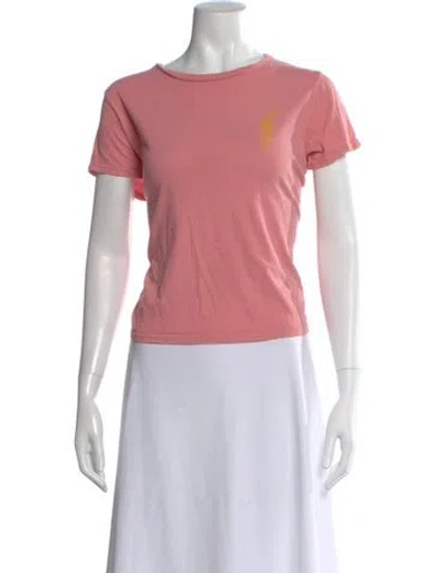 Pre-owned Mother Graphic Print Crew Neck T-shirt In Pink