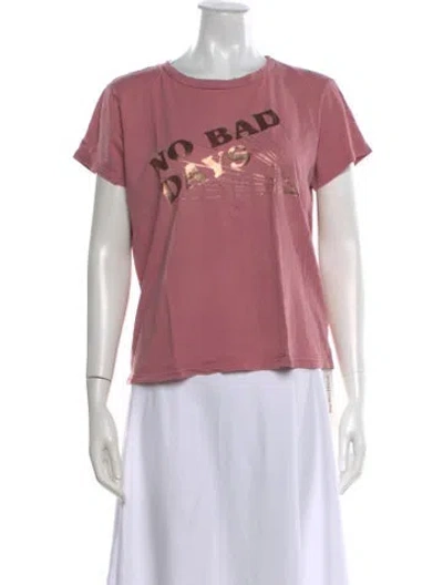 Pre-owned Mother Graphic Print Crew Neck T-shirt In Pink