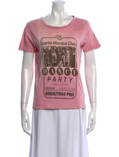 Pre-owned Mother Graphic Print Crew Neck T-shirt In Pink