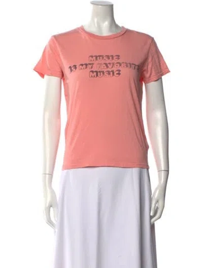 Pre-owned Mother Graphic Print Crew Neck T-shirt In Pink