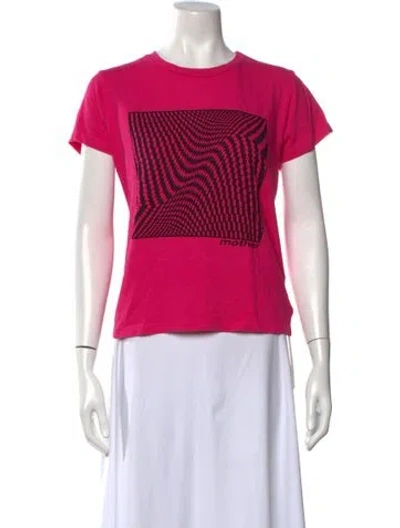 Pre-owned Mother Graphic Print Crew Neck T-shirt In Pink