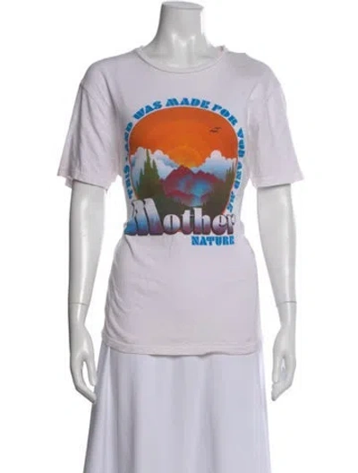 Pre-owned Mother Graphic Print Crew Neck T-shirt In Purple