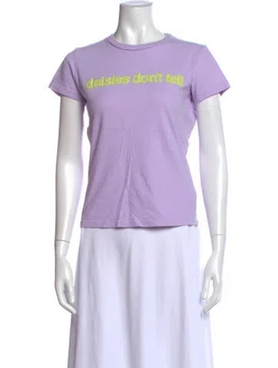Pre-owned Mother Graphic Print Crew Neck T-shirt In Purple