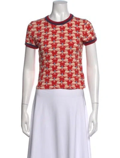 Pre-owned Mother Graphic Print Crew Neck T-shirt In Red