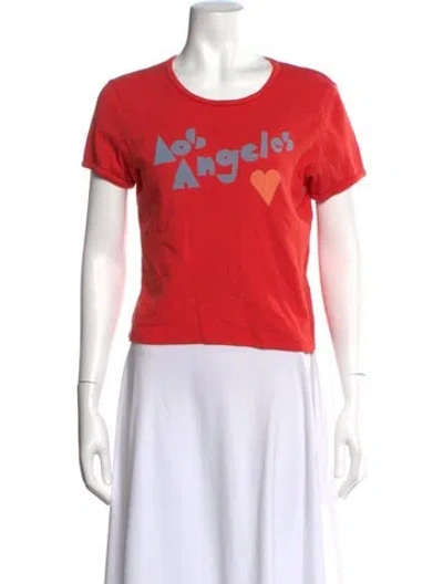 Pre-owned Mother Graphic Print Crew Neck T-shirt In Red