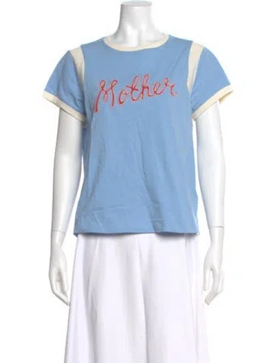 Pre-owned Mother Graphic Print Crew Neck T-shirt W/ Tags In Blue