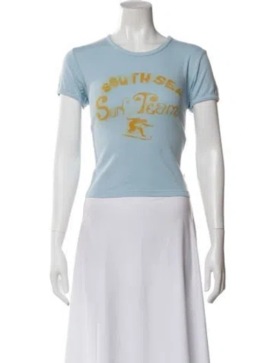 Pre-owned Mother Graphic Print Crew Neck T-shirt W/ Tags In Blue