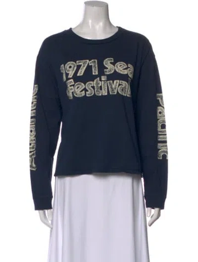 Pre-owned Mother Graphic Print Crew Neck T-shirt W/ Tags In Blue