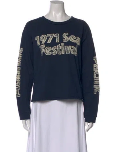 Pre-owned Mother Graphic Print Crew Neck T-shirt W/ Tags In Blue
